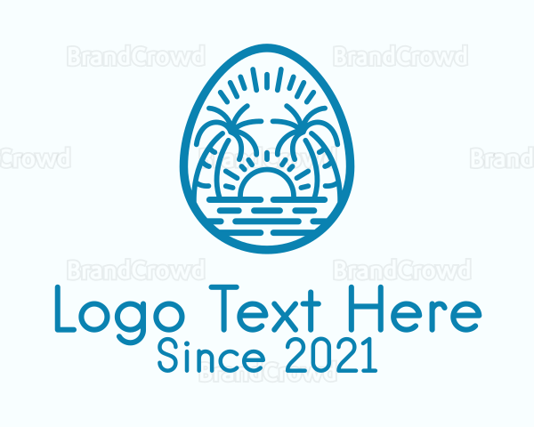 Blue Sunset Beach Egg Logo