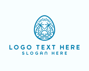 Tourist Agency - Sunset Beach Egg logo design