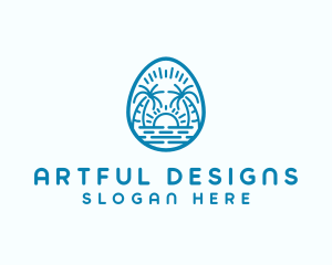 Sunset Beach Egg logo design