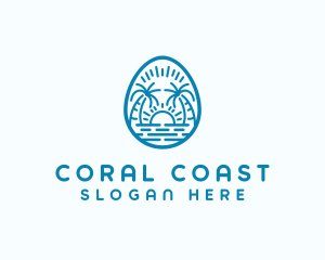 Sunset Beach Egg logo design