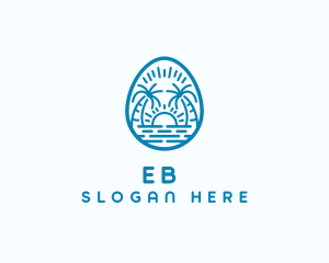 Sea - Sunset Beach Egg logo design