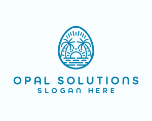 Sunset Beach Egg logo design