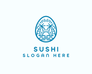 Sunset Beach Egg logo design