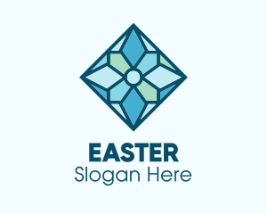 Navigation - Blue Snowflake Stained Glass logo design