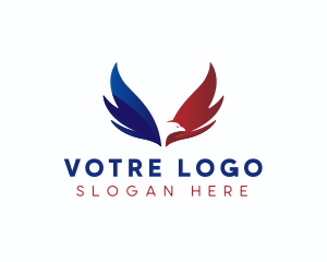 United States - America Flying Eagle Letter V logo design