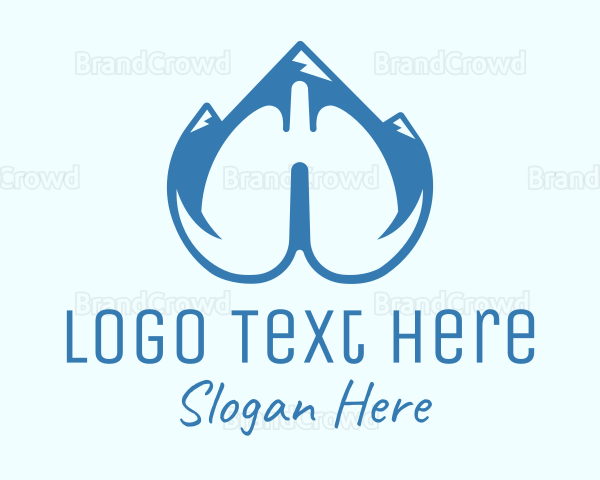 Blue Respiratory Lungs Mountain Logo