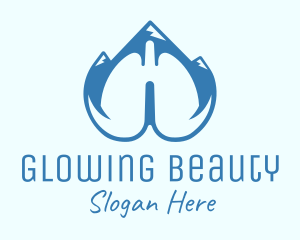 Mountain Range - Blue Respiratory Lungs Mountain logo design