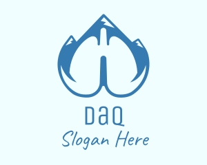 Blue - Blue Respiratory Lungs Mountain logo design