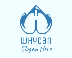 Body Organ - Blue Respiratory Lungs Mountain logo design