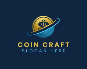 Global Coin Dollar Currency logo design