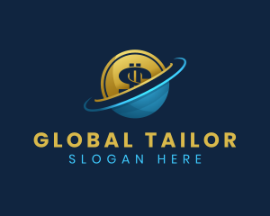 Global Coin Dollar Currency logo design