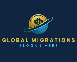 Global Coin Dollar Currency logo design