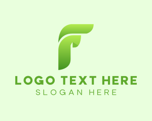 Application - Wing Leaf Modern Letter F logo design