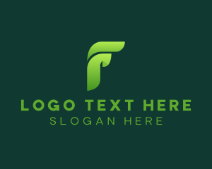 Enterprise - Wing Leaf Modern Letter F logo design