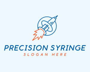 Syringe - Syringe Vaccine Rocket logo design