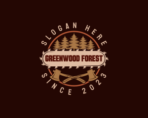 Forestry - Forestry Axe Saw Cutter logo design