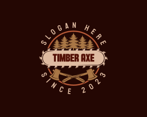 Forestry Axe Saw Cutter logo design