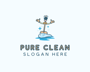 Mop Cleaner Disinfection logo design