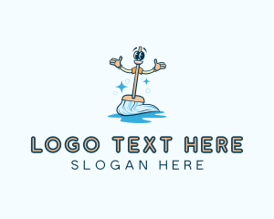 Mopping - Mop Cleaner Disinfection logo design