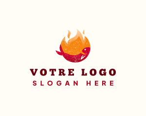 Seafood - Flame Fish Grilling logo design