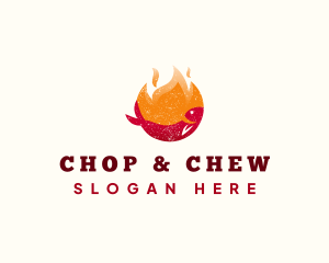 Seafood - Flame Fish Grilling logo design