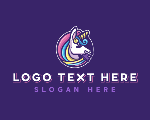 Refurbish - Unicorn Pegasus Paint logo design