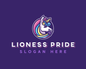 Unicorn Pegasus Paint logo design