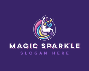 Unicorn Pegasus Paint logo design