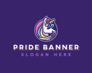 Unicorn Pegasus Paint logo design