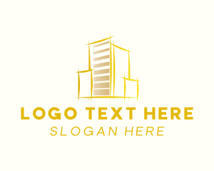Golden - Gold Building Company logo design