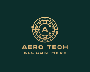 Cryptocurrency Tech Circuit logo design