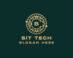 Cryptocurrency Tech Circuit logo design