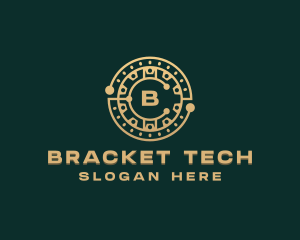 Cryptocurrency Tech Circuit logo design