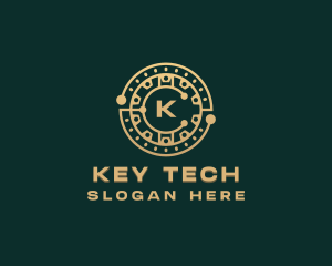 Cryptocurrency Tech Circuit logo design