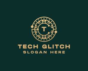 Cryptocurrency Tech Circuit logo design