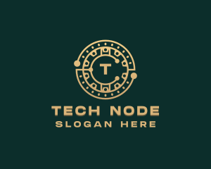 Cryptocurrency Tech Circuit logo design