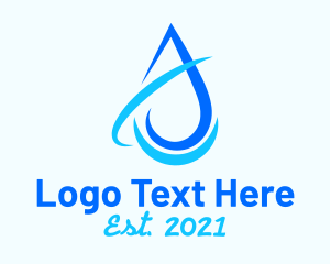 Fluid - Purified Water Droplet logo design