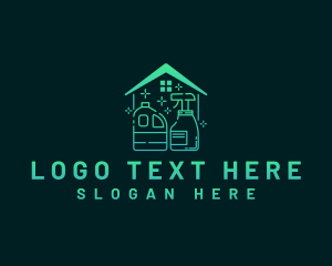 Cleaning Spray - Home Sanitation Cleaning logo design