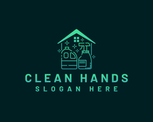 Home Sanitation Cleaning logo design