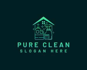 Home Sanitation Cleaning logo design