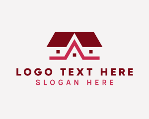 Town House - House Roofing Home Improvement logo design
