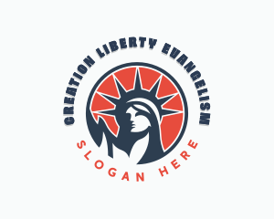 Patriotic Statue Of Liberty logo design