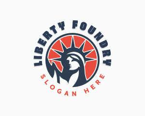 Patriotic Statue Of Liberty logo design