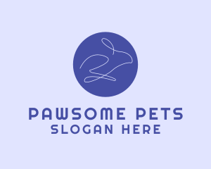 Pet - Rabbit Pet Monoline logo design