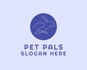 Rabbit Pet Monoline logo design