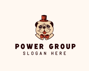 Gentleman Pug Dog Logo