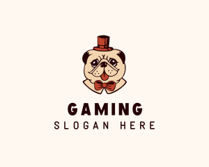 Gentleman Pug Dog Logo