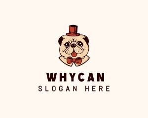 Gentleman Pug Dog Logo