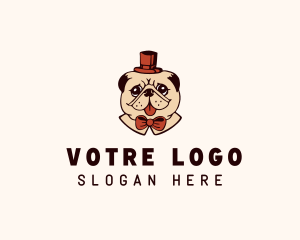 Gentleman - Gentleman Pug Dog logo design