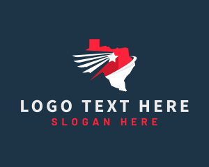 Patriot - Travel Texas Map logo design